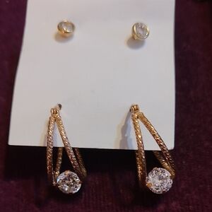 Elegant Gold and Silver Earrings Set